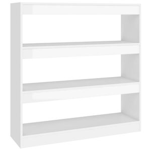 vidaXL Book Cabinet | High gloss white | Engineered wood | 100 x 30 x 103 cm