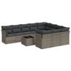 vidaXL 11 Piece Garden Sofa Set with Cushions Grey Poly Rattan