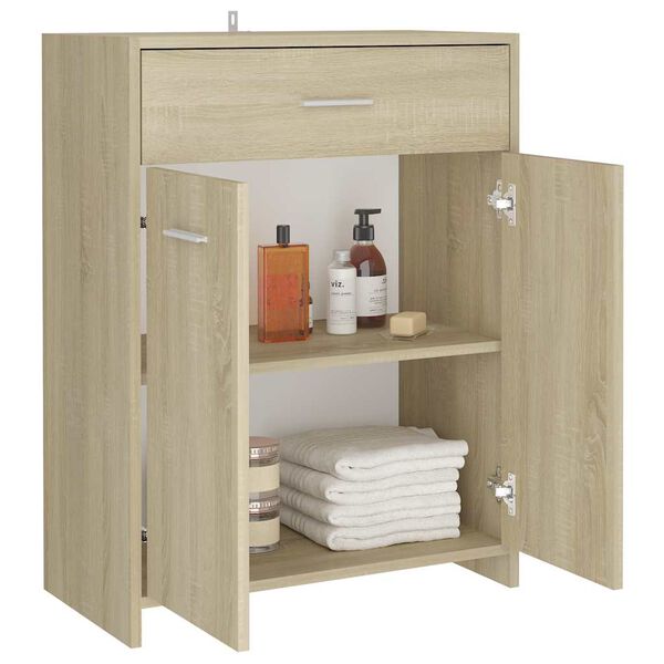 vidaXL Bathroom Cabinet Sonoma Oak 60x33x80 cm Engineered Wood
