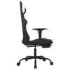 vidaXL Massage Gaming Chair with Footrest Black and White Fabric