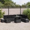 vidaXL Garden Sofa Set 11 pcs Black Poly rattan