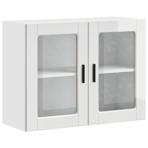 vidaXL Kitchen Wall Cabinet with Glass Door Porto High Gloss White
