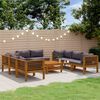 vidaXL 9 Piece Garden Lounge Set with Cushion Solid Acacia Wood