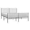 vidaXL Metal Bed Frame without Mattress with Footboard Black 150x200cm