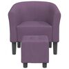 vidaXL Tub Chair with Footstool Purple Fabric