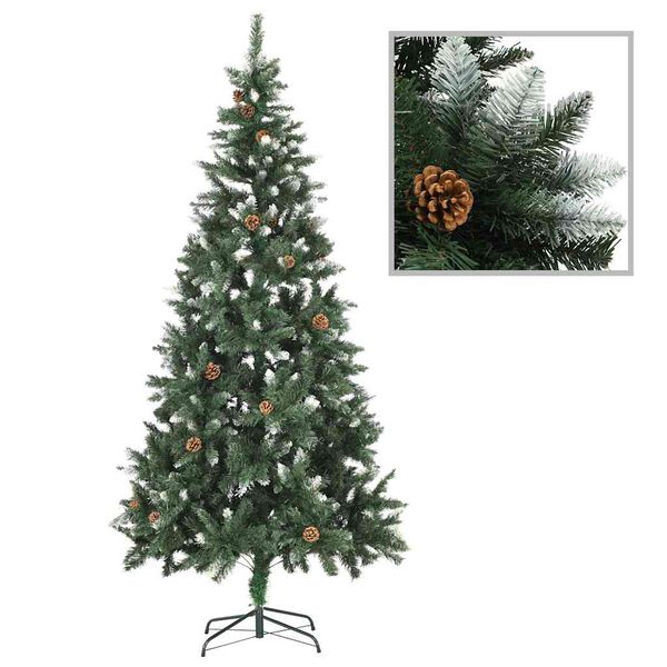 vidaXL Artificial Pre-lit Christmas Tree with Ball Set 210 cm