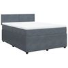 vidaXL Box Spring Bed with Mattress Dark Grey Queen Velvet
