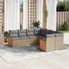 vidaXL 8 Piece Garden Sofa Set with Cushions Beige Poly Rattan
