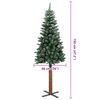 vidaXL Slim Christmas Tree with Real Wood and White Snow Green 150 cm
