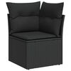 vidaXL Garden Sofa Set with Cushion Manual 7 pcs Black Poly Rattan
