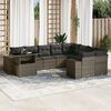 vidaXL 10 Piece Garden Sofa Set with Cushions Grey Poly Rattan
