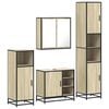 vidaXL 4 Piece Bathroom Furniture Set Sonoma Oak Engineered Wood
