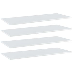 vidaXL Bookshelf Boards 4 pcs High Gloss White 100x40x1.5 cm Engineered Wood