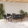 vidaXL Garden Dining Set with Cushion 7 pcs Black Poly Rattan