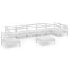 vidaXL 8 Piece Garden Lounge Set Solid Pinewood White