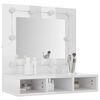 vidaXL Mirror Cabinet with LED High Gloss White 60x31.5x62 cm