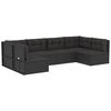 vidaXL 6 Piece Outdoor Sofa Set with Cushions Black Poly Rattan