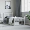 vidaXL Metal Bed Frame without Mattress with Footboard White 90x190cm