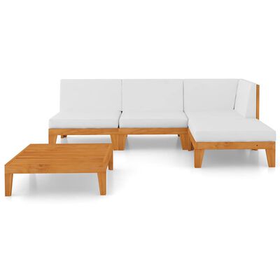 vidaXL 5 Piece Garden Lounge Set with Cushions Solid Acacia Wood