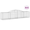 vidaXL Arched Gabion Baskets 15 pcs 300x50x60/80 cm Galvanised Iron