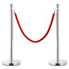 vidaXL 3 Piece VIP Queue Barrier Set Stainless Steel Silver