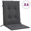 vidaXL Lowback Chair Cushions 4 pcs Melange Anthracite 100x50x4 cm Fabric