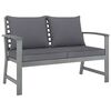 vidaXL 5 Piece Garden Lounge Set with Cushion Solid Acacia Wood Grey