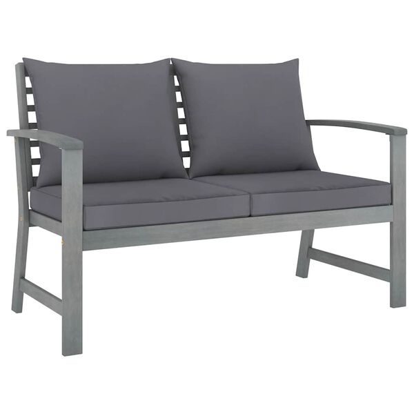 vidaXL 5 Piece Garden Lounge Set with Cushion Solid Acacia Wood Grey