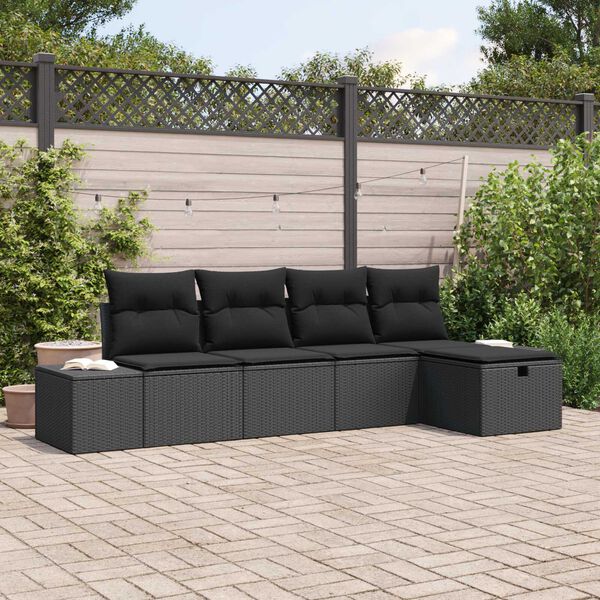 vidaXL Sofa Set with Cushion 6 pcs Poly Rattan