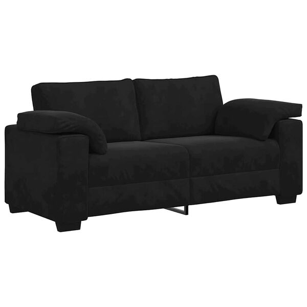vidaXL Loveseat Sofa Black 140 cm Velvet