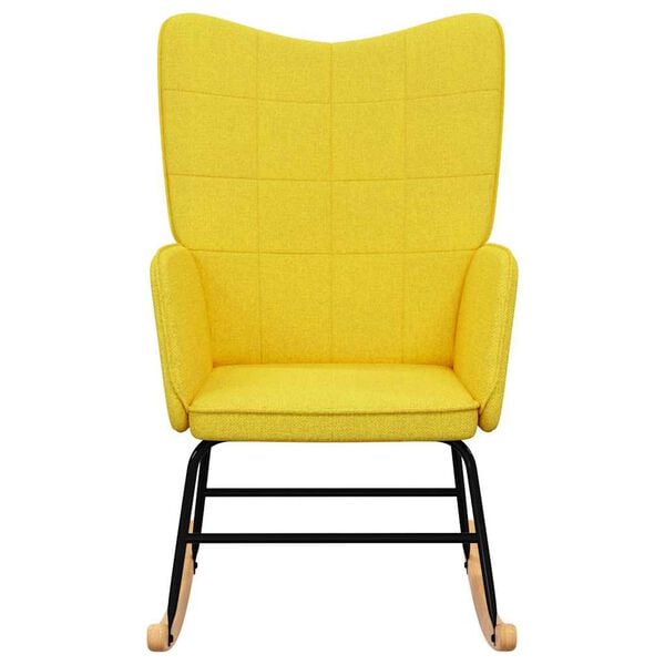 vidaXL Rocking Chair Mustard Yellow Fabric