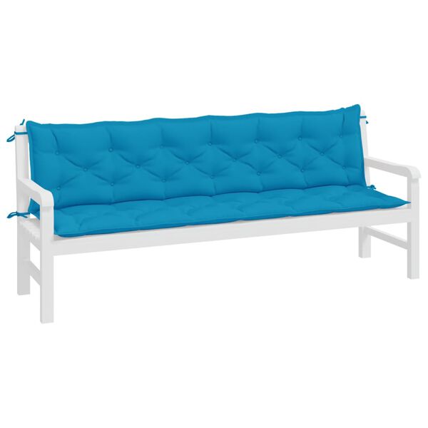 vidaXL Garden Bench Cushions 2pcs Light Blue 200x50x7cm Oxford Fabric