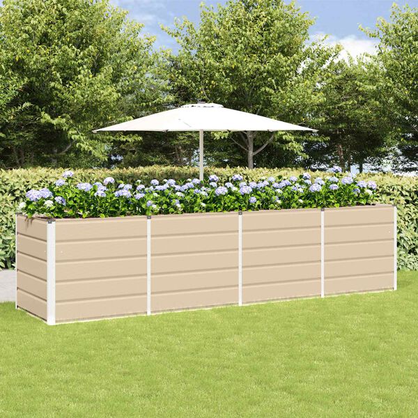 vidaXL Planter Ivory 240 x 80 x 75 cm Steel