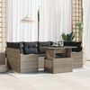 vidaXL Garden Sofa Set with Cushion 7 pcs Grey Poly rattan