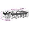 vidaXL 13 Piece Garden Dining Set with Cushions Mix Beige Poly Rattan