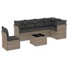 vidaXL 7 Piece Garden Sofa Set with Cushions Grey Poly Rattan