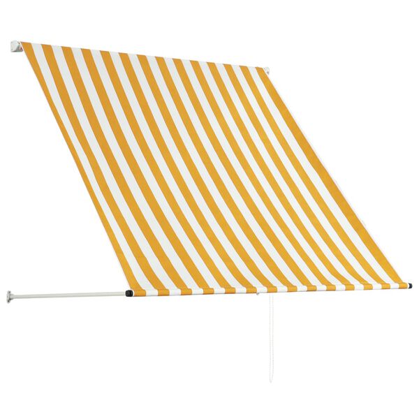 vidaXL Retractable Awning 100x150 cm Yellow and White