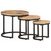 vidaXL Side Tables 3 pcs Rough Mango Wood