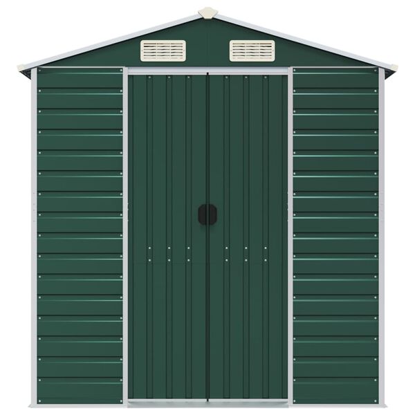 vidaXL Garden Shed Green 191x555x198 cm Galvanised Steel