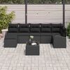 vidaXL Sofa Set with Cushion with Storage 8 pcs Black Poly Rattan