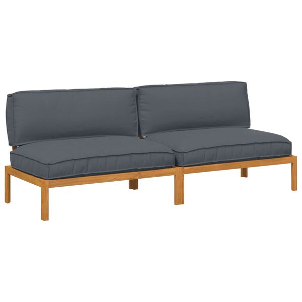 vidaXL Sofa Set Plain Anthracite 240 x 80 x 69 cm Solid Acacia Wood