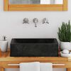 vidaXL Sink 45x30x12 cm Marble High Gloss Black