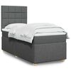 vidaXL Box Spring Bed with Mattress Dark Grey King Single Fabric