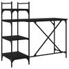 vidaXL Computer Desk with Shelves Black 120x47x109 cm