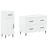 vidaXL 2 Piece Bathroom Cabinet Set HAARLEM White Engineered Wood