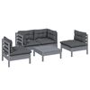 vidaXL 5 Piece Garden Lounge Set with Cushions Solid Pinewood