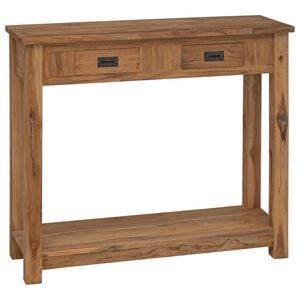 vidaXL Console Table Natural 90 x 30 x 80 cm Solid Teak Wood