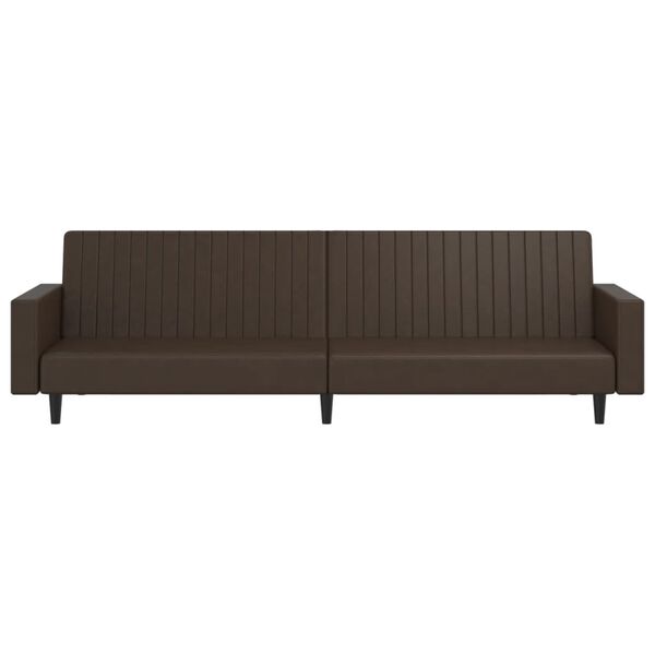 vidaXL 2-Seater Sofa Bed Brown Faux Leather