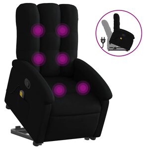 vidaXL Stand up Massage Recliner Chair Black Fabric