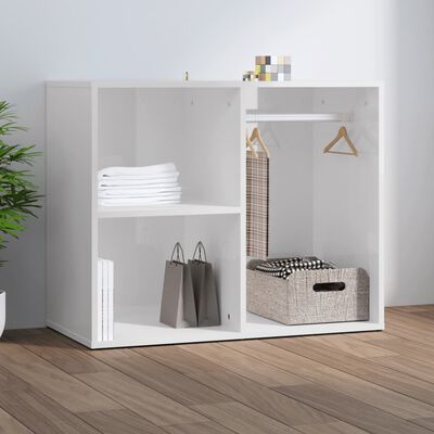 vidaXL Dressing Cabinet High Gloss White 80x40x65 cm Engineered Wood